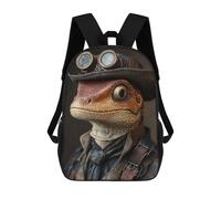 sinyumoney Steampunk Lizard Portrait Mochila Ronaldo, Mochila Infantil, Mochila Escolar Para Estudiantes, Mochila Para Libros, Mochila Escolar Impresa En 3D Para Niños Y Niñas, 17inch