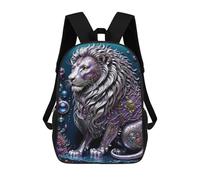 sinyumoney Steampunk Metal Lion 17inch Mochilas Escolares Impresas En 3D, Mochilas Escolares De Moda Para Niños De Primaria Y Secundaria