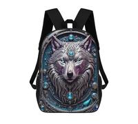 sinyumoney Steampunk Metal White Wolf Mochila Escolar Para Ordenador Portátil Para La Escuela/trabajo/viajes: Perfecta Para Viajes, Trabajo Y Uso Diario 17inch