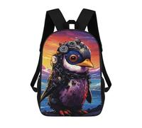 sinyumoney Steampunk Penguin Adventure Mochila Grande Para Portátil Resistente Al Agua Para La Escuela - Perfecta Para Viajes, Trabajo Y Uso Diario 17inch