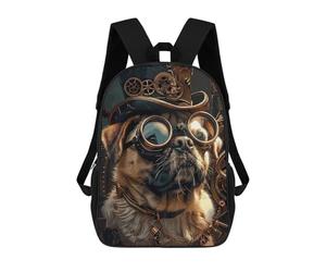 sinyumoney Steampunk Pug Dog Mochila Escolar, Mochila De Viaje Resistente Al Agua, Mochila Para Computadora Para Adolescentes, Niñas, Niños, Mujeres Y Hombres 17inch