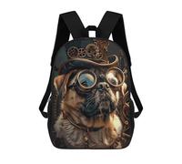 sinyumoney Steampunk Pug Dog Mochilas Infantiles Escolares Impresas En 3D, Mochilas Para Niños, Mochilas De Viaje Para Niños Y Niñas, Mochilas Escolares Para Niños 17inch