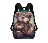 sinyumoney Steampunk Teddy Bear Art Print-1 Mochila Escolar Grande Resistente Al Agua Para Portátil Para Niñas Y Adolescentes 17inch