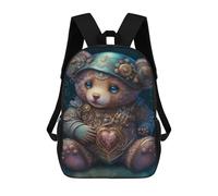 sinyumoney Steampunk Teddy Bear with Heart Mochilas De 17 Pulgadas Para Niños, Mochilas Escolares Impresas En 3D Para Estudiantes De Primaria Y Secundaria, Para Niños Y Niñas.