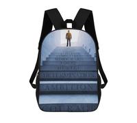 sinyumoney Steps To Success Mochila Escolar De Moda Para Papelería, Impermeable, Informal, Para El Campus, Actividades Al Aire Libre, Viajes Y Deportes 17inch