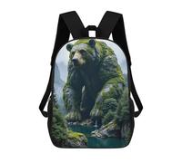 sinyumoney Stone Bear in Forest Mochila Escolar Infantil De Moda Informal Mochilas Infantiles Impresas En 3D Mochila Grande Para Niño 17inch