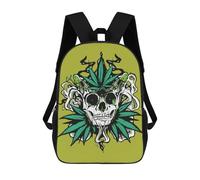 sinyumoney Stoned Skull with Cannabis Leaves Mochila Infantil De Moda Divertida Mochila Escolar Para Niños Y Adolescentes Con Impresión 3D Para Niños 17inch