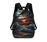 sinyumoney Stormly Ocean V5 Mochila Escolar Impresa En 3D Para Niños, Mochila Escolar Informal De Moda Para Viajes Para Niños Y Estudiantes 17inch