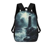 sinyumoney Stormy Lighthouse at Night - Charcoal Art Mochila Escolar, Mochila De Negocios Para Portátil, Mochila Unisex Informal Para Adolescentes, Niños, Mujeres Y Hombres 17inch