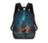 sinyumoney Stormy Sails Through Clouds Mochila Infantil, Mochila Escolar Impresa En 3D, Mochila Para Niños Y Niñas, Mochila Escolar Ajustable Para La Escuela Primaria 17inch