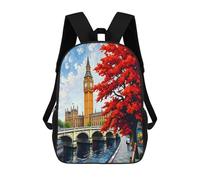 sinyumoney Street View of London Big Ben Mochila Escolar Para Niños Mochila Escolar Impresa En 3D Mochila Escolar De Moda Para Niños De Primaria Y Secundaria 17inch