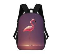 sinyumoney Stunning Pink Flamingo Artwork Mochila Infantil Para Niñas Y Niños, Mochila De Día, Escuela Primaria, Perfecta Para La Vuelta Al Cole O Educación Física, Regalos Y Viajes 17inch