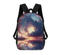 sinyumoney Stunning Sunset Reflections Mochila Escolar Infantil De 17 Pulgadas, Impresa En 3D, Estilo Casual, Para Niños, Ideal Para Viajes, Como Mochila Escolar O Para Llevar Libros.