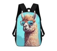 sinyumoney Stylish Alpaca with Sunglasses Mochila Escolar Para Niñas Mochila Impermeable Mochila Informal De Día Mochila Ligera Para Niño Y Niña Mochila Escolar 17inch