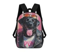 sinyumoney Stylish Black Dog Punk Fashion Mochila Escolar Grande Resistente Al Agua Para Portátil Para Niñas Y Adolescentes 17inch