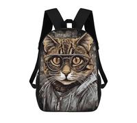 sinyumoney Stylish Cat Art Print Mochila Escolar Para Niños, Mochila Escolar De Gran Capacidad Para Niños, Mochila Escolar 3D, Regalos Para Niños 17inch