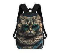 sinyumoney Stylish Cat in Sunglasses Mochila Escolar Infantil Impresa En 3D Para Niños, Mochila De Viaje De Alta Capacidad, Bolsas Para Libros, Mochila Escolar Infantil 17inch