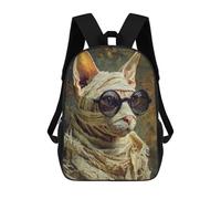 sinyumoney Stylish Cat with Glasses Mochila Escolar Ligera Para Aeropuerto, Estudiantes Universitarios, Mochila Para Niños/niñas/adolescentes 17inch