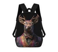 sinyumoney Stylish Deer in Suit Mochila Escolar/para Ordenador Portátil Para Colegio/trabajo/viajes Para Camping, Aventuras Al Aire Libre Y Viajes Diarios 17inch