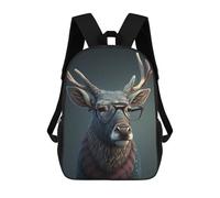 sinyumoney Stylish Deer with Glasses Mochila Infantil De Moda Divertida Mochila Escolar Para Niños Y Adolescentes Con Impresión 3D Para Niños 17inch