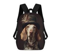 sinyumoney Stylish Dog in Top Hat Mochila Escolar, Mochila Para Portátil, Mochila Para Niños/niñas/adolescentes 17inch