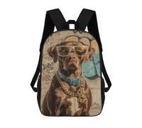 sinyumoney Stylish Dog with Sunglasses Mochila Escolar Grande Para Niños, Niñas, Adolescentes, Hombres Y Mujeres 17inch
