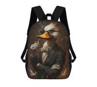 sinyumoney Stylish Duck in Suit Mochila Escolar Ligera Para Aeropuerto, Estudiantes Universitarios, Mochila Para Niños/niñas/adolescentes 17inch