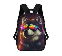 sinyumoney Stylish Husky with Sunglasses Mochilas Escolares Para Ordenador, Ideales Para El Colegio/trabajo/viajes, Acampadas, Aventuras Al Aire Libre Y Viajes Diarios 17inch