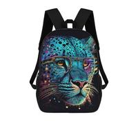 sinyumoney Stylish Leopard Glasses Art Print Mochilas Para Niños 17inch Mochila Escolar Mochila Escolar Impresa En 3D Para Niños De Primaria Y Secundaria