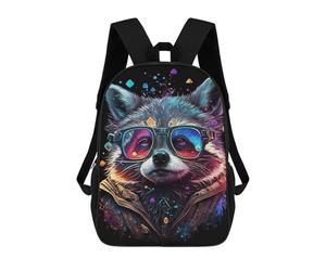 sinyumoney Stylish Raccoon with Sunglasses Mochilas Escolares Para Ordenador, Ideales Para El Colegio/trabajo/viajes, Acampadas, Aventuras Al Aire Libre Y Viajes Diarios 17inch