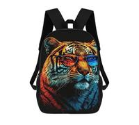 sinyumoney Stylish Tiger Sunglasses Art Print Mochila Escolar, Bolso De Negocios, Bolso Para Portátil Resistente Para Niñas Y Adolescentes 17inch