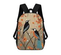 sinyumoney Stylized Birds on Branches Mochila Escolar Mochilas Escolares Para Niñas Y Niños Mochila Con Bolsillo Mochila Escolar De Moda Para Niños 17inch