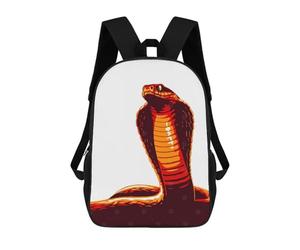 sinyumoney Stylized Cobra Illustration on White Background Mochila Escolar Para Niñas Mochila Impermeable Mochila Informal De Día Mochila Ligera Para Niño Y Niña Mochila Escolar 17inch
