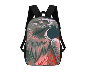 sinyumoney Stylized Eagle Portrait with Red Accents Mochila, Mochila Infantil, Mochila Escolar Para Estudiantes, Mochila Para Libros, Mochila Escolar Impresa En 3D Para Niños Y Niñas 17inch