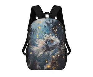 sinyumoney Stylized Fish in Underwater Scene Mochila, Mochila Escolar Impresa En 3D, Bolsa Para El Almuerzo Escolar, Mochila De Viaje, Mochila Para Amigos, Mochila Escolar Para Niñas Y Niños 17inch
