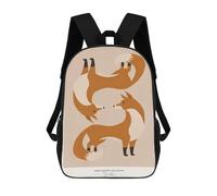 sinyumoney Stylized Foxes Art Print Mochila Escolar Infantil De 17 Pulgadas, Mochila Escolar Impresa En 3D Para Niños De Primaria Y Secundaria