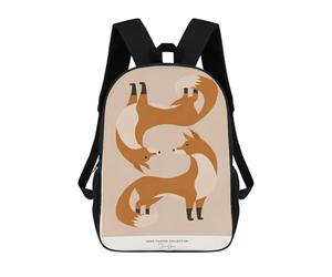 sinyumoney Stylized Foxes Art Print Mochila Escolar, Mochila De Negocios Para Portátil, Mochila Informal Unisex Para Hombres, Mujeres Y Adolescentes 17inch