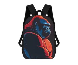 sinyumoney Stylized Gorilla Portrait Mochilas Impresas En 3D Para Niños, Mochila Escolar, Mochila Informal Para Exteriores, Mochila Informal De Moda Para Niños, Lindas Bolsas De Viaje 17inch