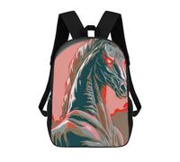 sinyumoney Stylized Horse with Glowing Red Eyes Mochila Escolar Infantil Impresa En 3D Para Niños, Mochilas De Viaje, Bolsas Para Libros Para Niños Estudiantes De Primaria 17inch