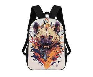sinyumoney Stylized Hyena Portrait with Geometric Elements Mochilas Escolares, Mochilas Para Portátil, Mochilas Para Camping, Aventuras Al Aire Libre Y Viajes Diarios 17inch