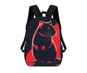 sinyumoney Stylized Rat Illustration in Red And Black Mochila Escolar Informal Para El Día A Día, Para La Escuela, El Trabajo Y Los Viajes Para Niñas Y Adolescentes 17inch