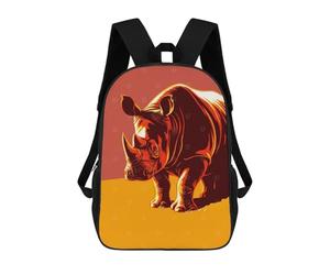 sinyumoney Stylized Rhinoceros Illustration Mochila Escolar, Mochila De Negocios, Mochila Impermeable Para Adolescentes, Niños, Mujeres Y Hombres 17inch