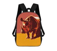 sinyumoney Stylized Rhinoceros Illustration Mochila Infantil, Mochila Escolar Impresa En 3D, Mochila Para Niños Y Niñas, Mochila Escolar Ajustable Para La Escuela Primaria 17inch