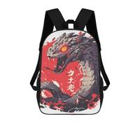 sinyumoney Stylized Snake with Japanese Text Mochilas Para Niños 17inch Mochila Escolar Mochila Escolar Impresa En 3D Para Niños De Primaria Y Secundaria