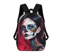 sinyumoney Sugar Skull Makeup Mochila Infantil, Mochila Escolar Impresa En 3D, Mochila Para Niños Y Niñas, Mochila Escolar Ajustable Para La Escuela Primaria 17inch