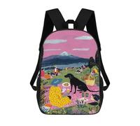 sinyumoney Summer Picnic in The Park Mochila Escolar Infantil Impresa En 3D Para Niños, Mochila De Viaje De Alta Capacidad, Mochilas Para Libros De 17 Pulgadas Para Niños