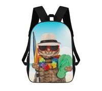 sinyumoney Summer Vacation Cats Beach Mochila Escolar Resistente Al Agua Para Computadora, Ideal Para Campus, Actividades Al Aire Libre, Viajes Y Deportes 17inch