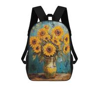 sinyumoney Sunflower Bouquet Oil Painting-4 Mochila Mochila Informal Para El Día A Día, Para La Escuela, El Trabajo Y Los Viajes Para Hombres, Mujeres Y Adolescentes 17inch
