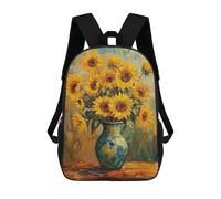 sinyumoney Sunflower Bouquet Oil Painting-5 Mochila Escolar Impresa En 3D 17inch Mochilas De Moda Para Niños, Mochilas Escolares Para Niños De Primaria Y Secundaria