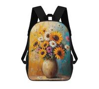 sinyumoney Sunflower Bouquet Painting-3 Mochilas De 17 Pulgadas Para Niños, Mochilas Escolares Impresas En 3D Para Estudiantes De Primaria Y Secundaria, Para Niños Y Niñas.